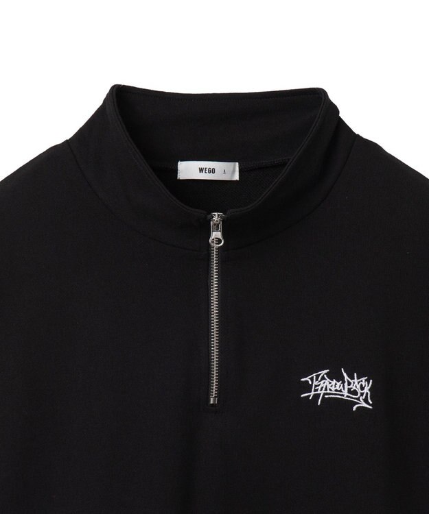 WEGO 【ユニセックス着用ITEM】ノースリハーフジッププルオーバー ブラック