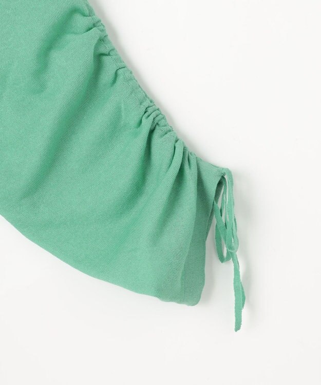 ANY L シアーシャーリングスリーブニット グリーン