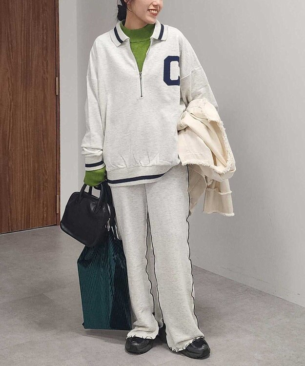 CRAFT STANDARD BOUTIQUE 【ユニセックス】裏毛ハーフジップスウェット Oatmeal