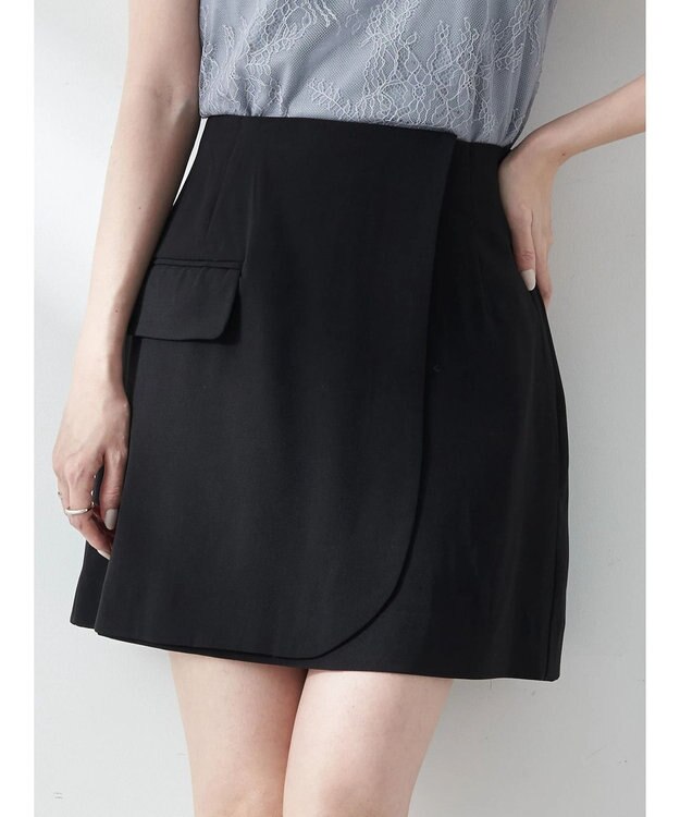 earth music&ecology ラップミニスカート Black