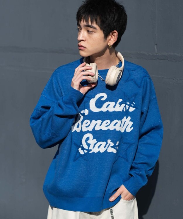 WEGO 【ユニセックス着用ITEM】パイルジャガードプルオーバー ブルー