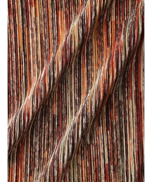 Green Parks セルフカットプリーツワイドパンツ Stripe Brown