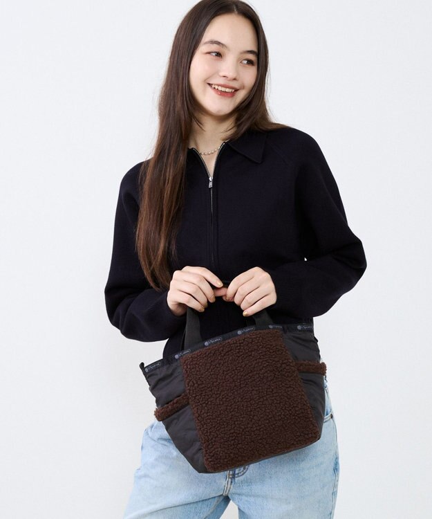 LeSportsac SHERPA SMALL OPEN TOTE/ダークチョコレートシェルパ ダークチョコレートシェルパ