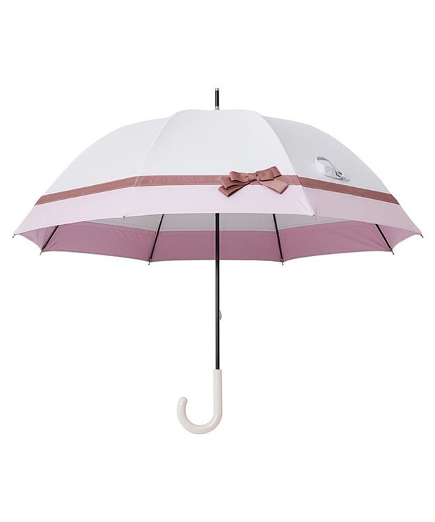 MOONBAT 【日傘】エスタ (estaa) Beauty shield長傘リボン ホワイト