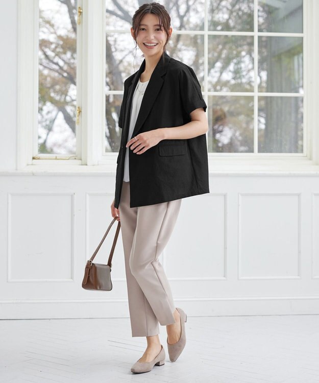 Tiaclasse ヴィンテージシアー半袖ジャケット ブラック