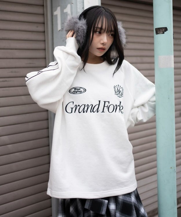 WEGO 【ユニセックス着用ITEM】ショートドロストラインプルオーバー ホワイト