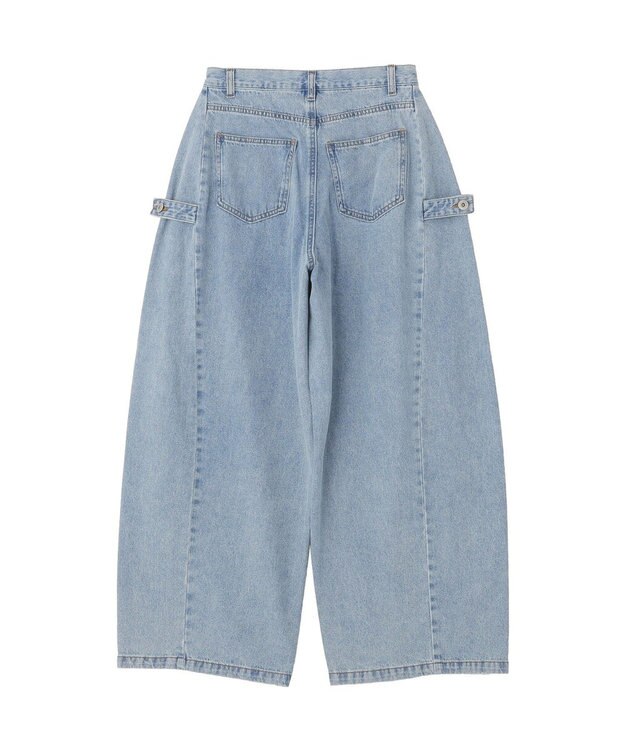 earth music&ecology サイドタックスーパーワイドデニムパンツ Light Blue
