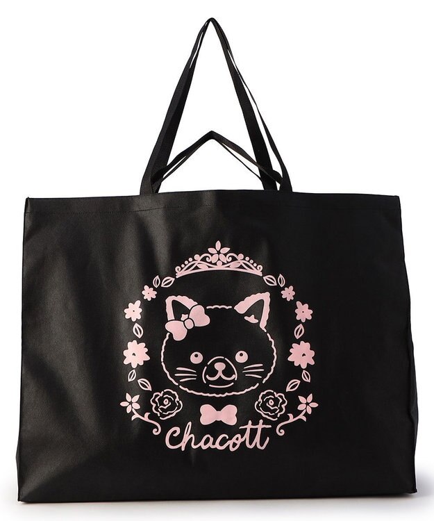 Chacott Cat不織布バッグL ブラック