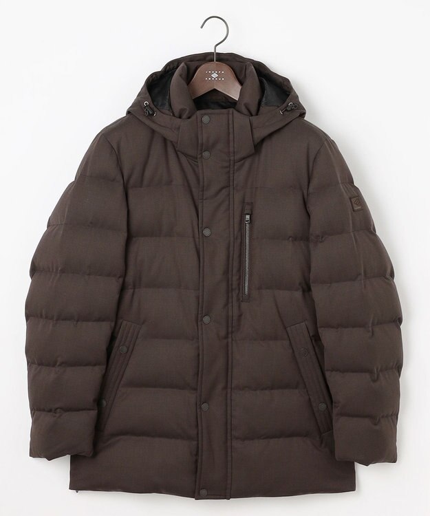 JOSEPH ABBOUD 【フード取り外し可】ライトメリノダウン ブルゾン ダークブラウン系