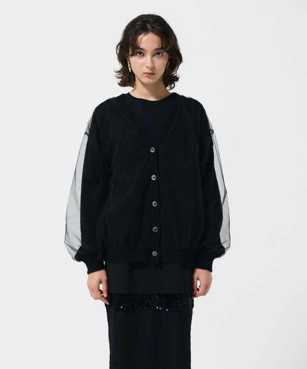 GRACE CONTINENTAL オーバーチュールニットカーディガン ブラック