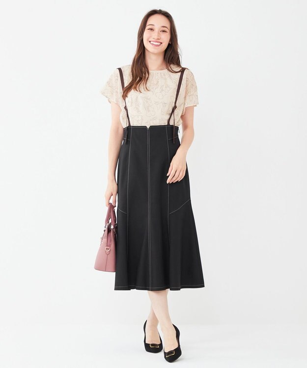 ANY SIS 【洗える】シフォンプリント ブラウス アイボリー