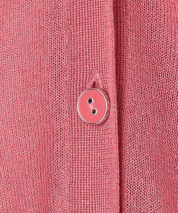 Feroux 【洗える】Vネックシアー カーデ ローズ系