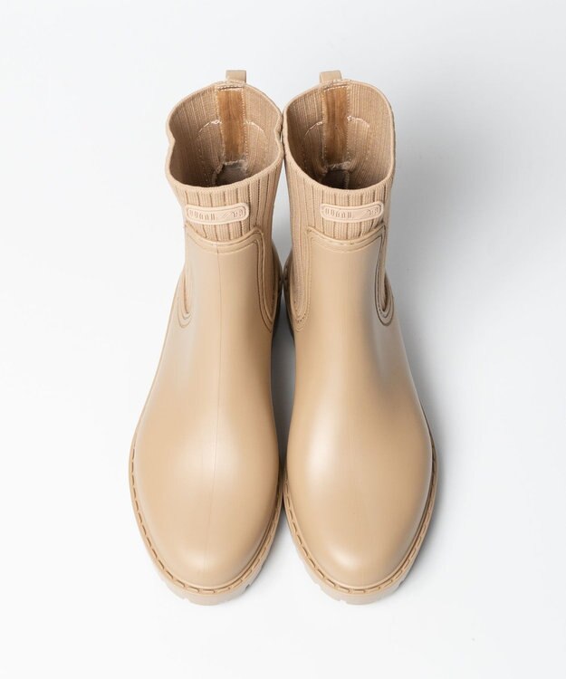 BONTRE 【UNISA/ウニサ】サイドゴアショートレインブーツ ベージュ