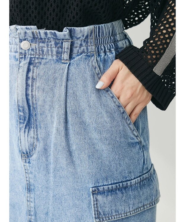 Green Parks ・ＥＬＥＮＣＡＲＥ　ＤＵＥ　カーゴデニムスカート Light Indigo