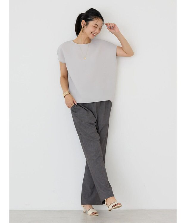 AMERICAN HOLIC 多機能フレンチスリーブブラウス Light Gray