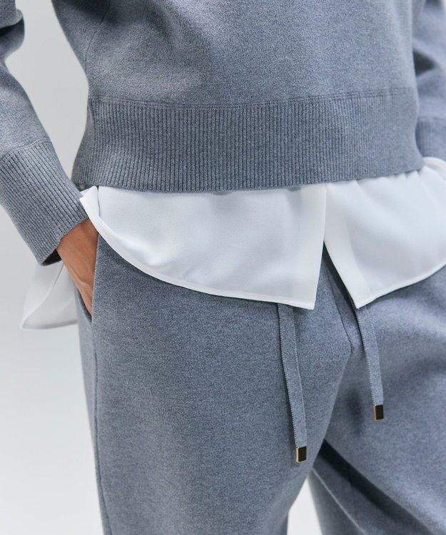 BEIGE， 【洗える】TAFT / コットンカシミヤトラウザーパンツ L.Gray