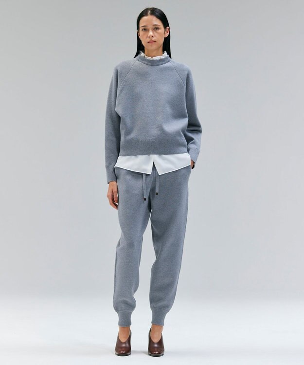 BEIGE， 【洗える】TAFT / コットンカシミヤトラウザーパンツ L.Gray