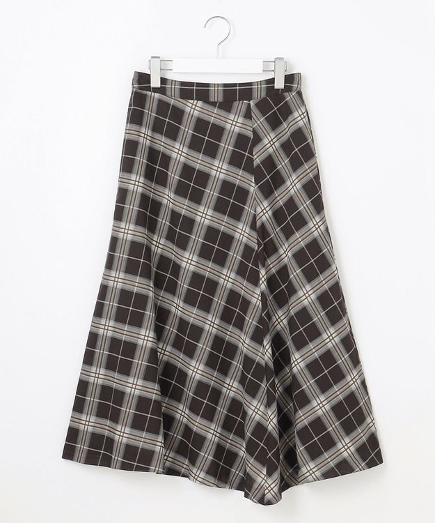 J.PRESS LADIES L 【WEB限定カラーあり・洗える】SOFT SHEER チェック フレア スカート ブラウンチェック系