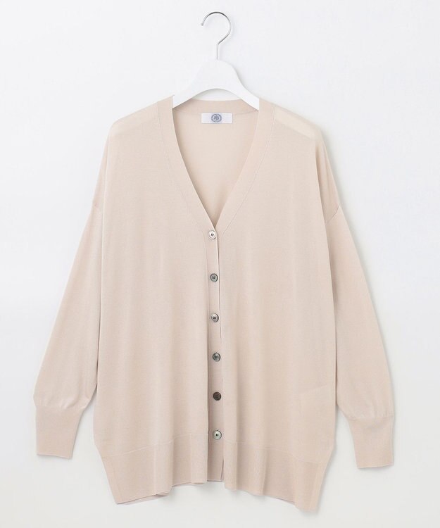 J.PRESS LADIES 【洗える】 シルキーレーヨンストレッチ Ｖネック カーディガン アイボリー系
