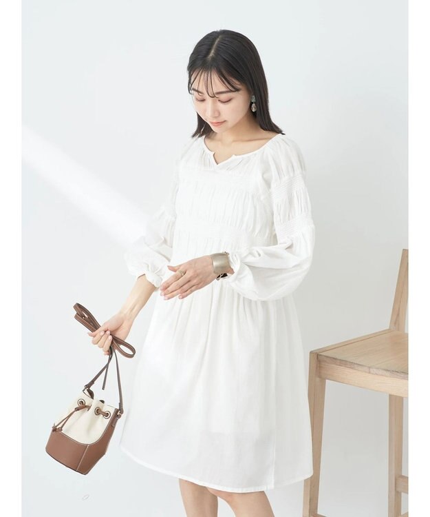 earth music&ecology シャーリングチュニック Off White