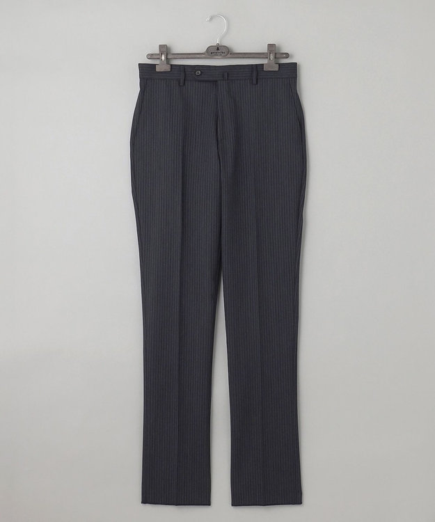 GOTAIRIKU 【オールシーズン対応】ALL SEASON 2WAY STRETCH スーツ グレー系1(グレー×細ブルーストライプ)