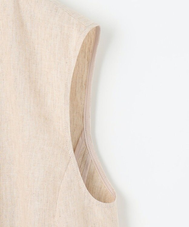 自由区 S 【カタログ掲載・接触冷感・UVカット・洗える】リネンミックスツィル ジレ サンド