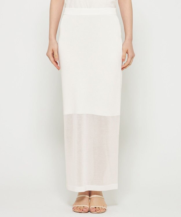 uncrave 【久慈暁子さん着用】シアーニット Iラインスカート オフ