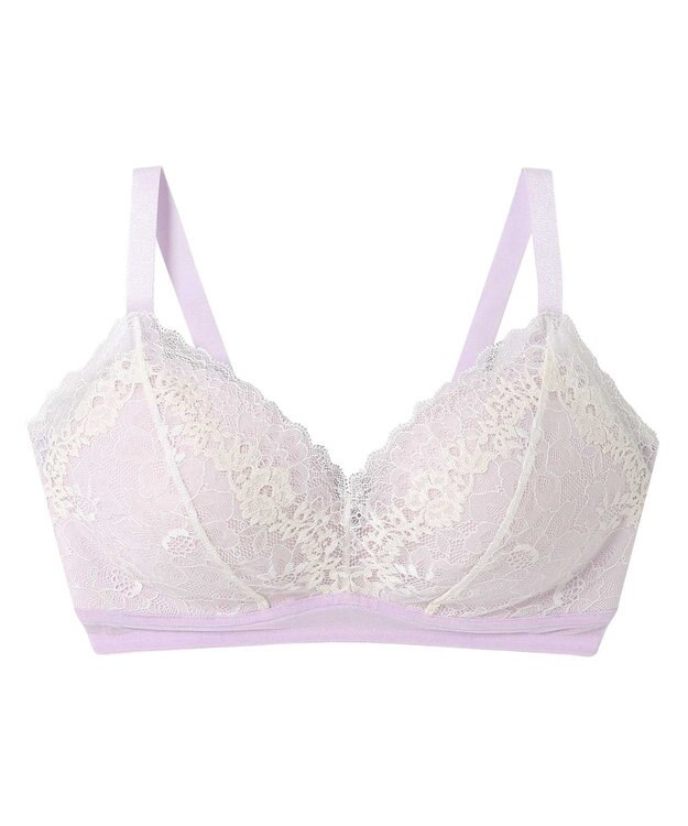 AMPHI ノンワイヤーブラ フルカップ グラマーさんにおすすめ 脇高設計 【しっかりささえてすっきり脇寄せブラ】 バストをしっかり支える 4Lまで展開 ブラジャー BBJ303 アンフィ／ワコール パープル