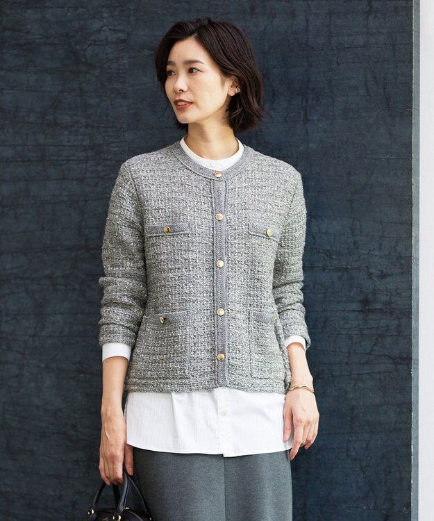 【洗える】TWEEDY ニット ジャケット / J.PRESS LADIES S