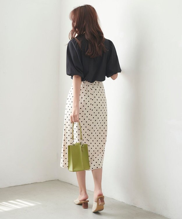 Feroux 【洗える】フラップナロー スカート アイボリー系9