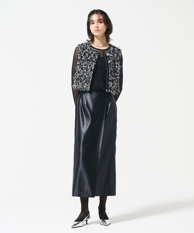 GRACE CONTINENTAL コーティングラップスカート ブラック