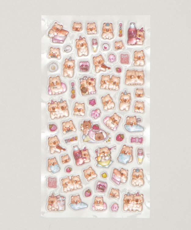 WEGO ぷっくりカピバラステッカー 柄1