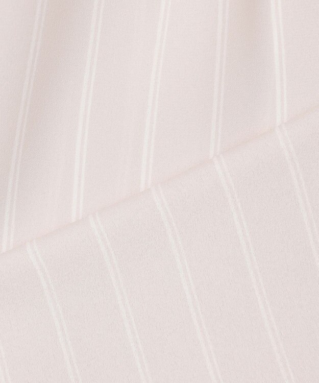 自由区 【洗える】バックサテンアムンゼンストライプ ブラウス ベージュ×オフストライプ