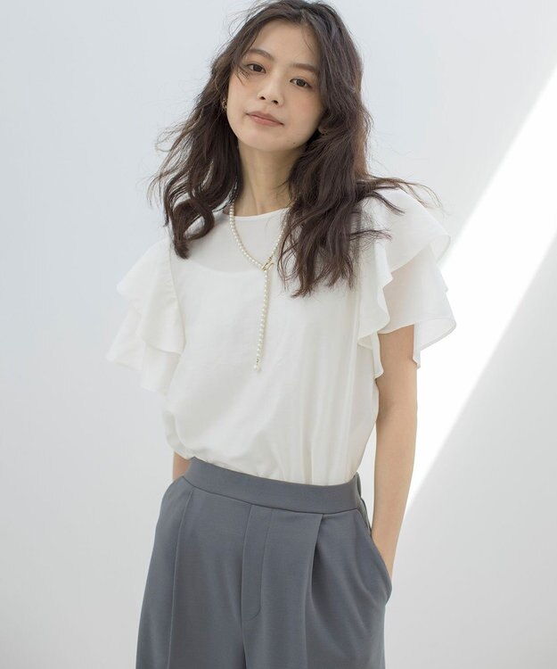 組曲 カールマイヤーフリル ブラウス アイボリー系