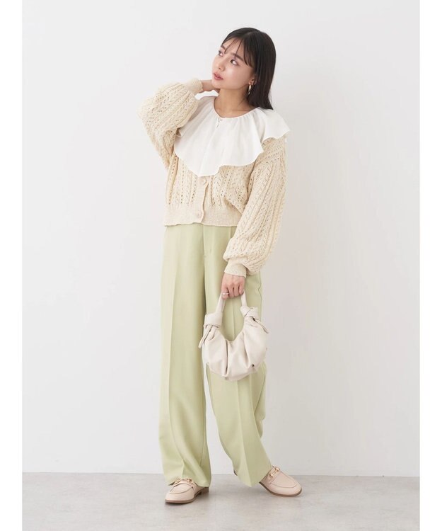 earth music&ecology スラブヤーンスカシカーディガン Ivory