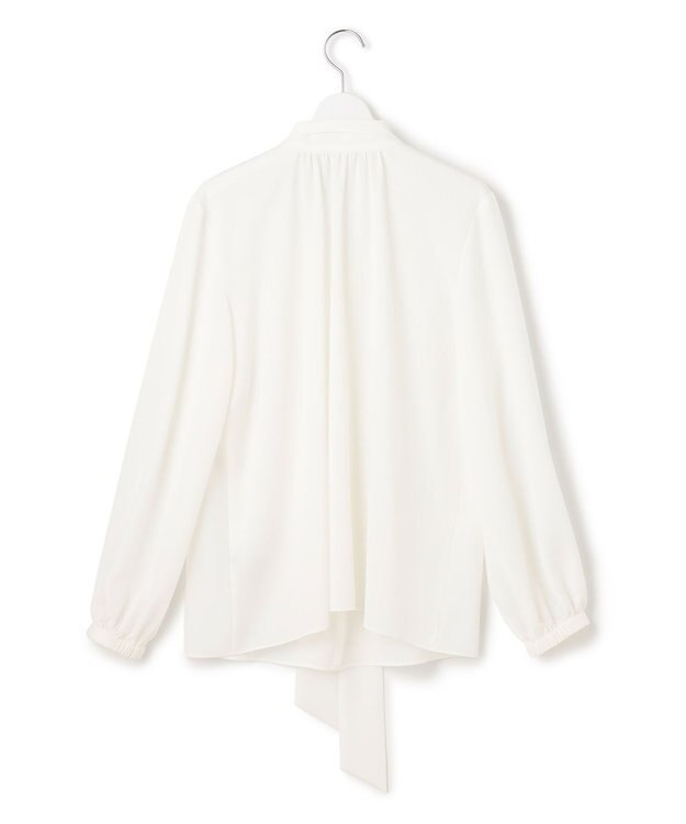 23区 L リボンディテール ギャザー ブラウス アイボリー