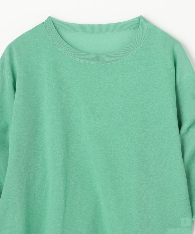 ANY L シアーシャーリングスリーブニット グリーン