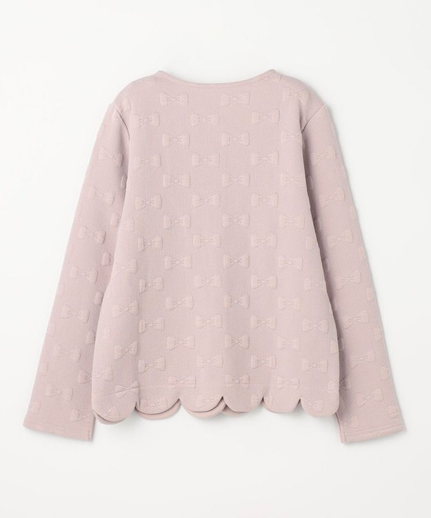 ANY KIDS リボン ジャガード カーディガン ベージュ