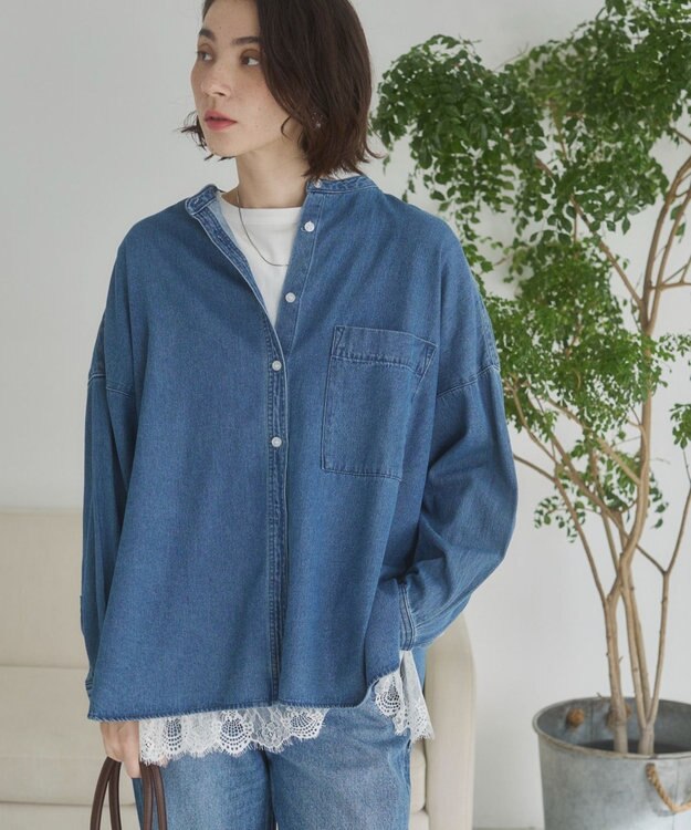 WEGO 【ANGIE VINTAGE】裾レースドッキングロンT ホワイト