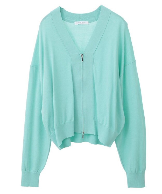 Green Parks フロントＺＩＰニットカーディガン Green