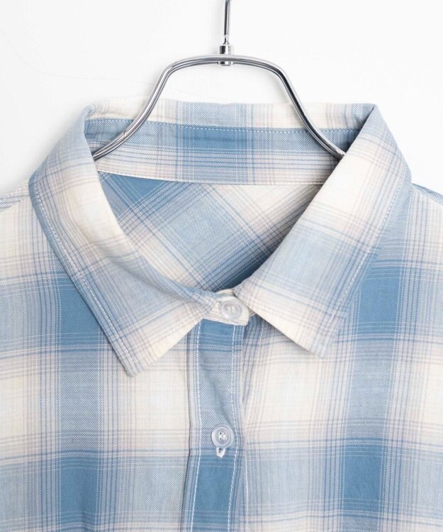 WEGO オンブレチェックショートシャツ ブルーチェック1