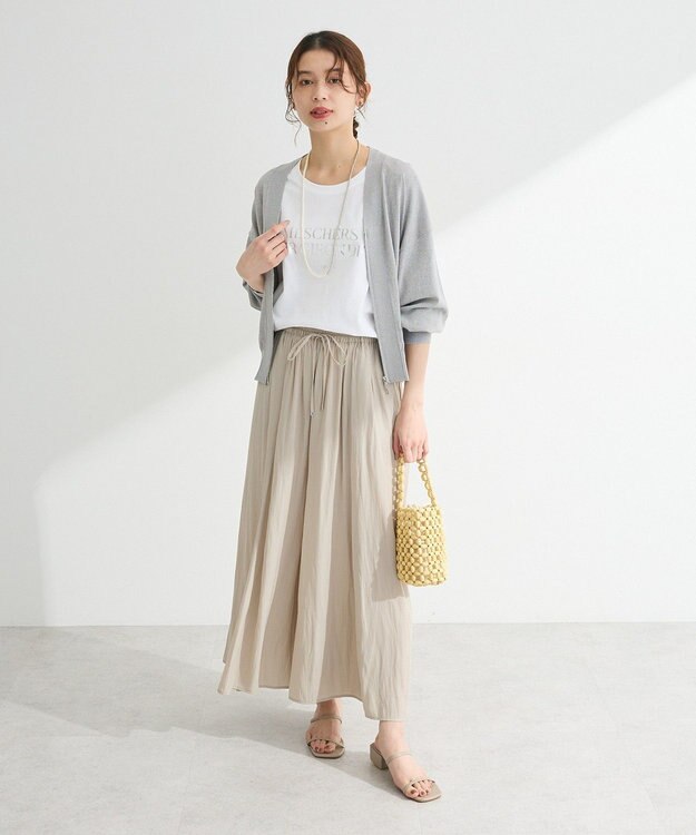 Green Parks フロントＺＩＰニットカーディガン Gray Mixture