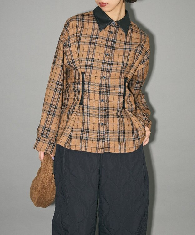 Green Parks ウエストタック２ＷＡＹシャツブルゾン Brown