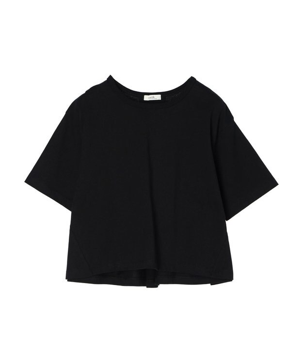 earth music&ecology バックタッククロップドＴ Black