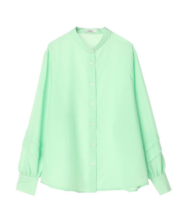 earth music&ecology ボリュームタック袖ブラウス Lime Green
