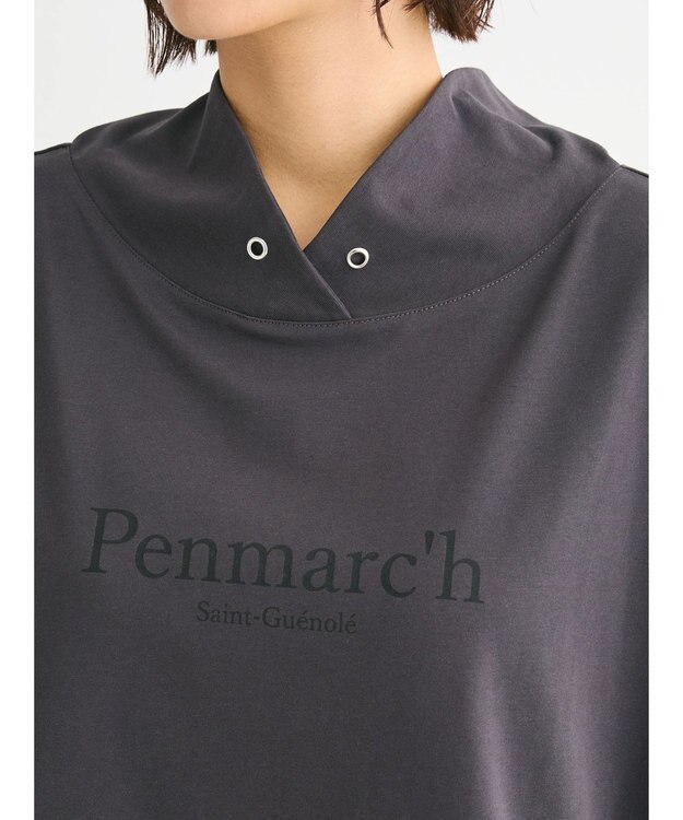 Green Parks フレンチスリーブ抜け襟カットプルオーバー Charcoal Gray