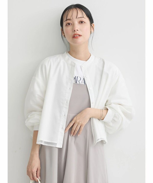 earth music&ecology チュールレイヤードシャツ Off White