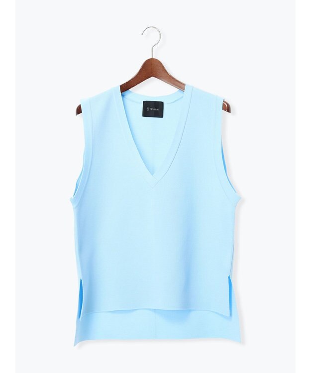 Te chichi Vネックニットベスト サックスブルー