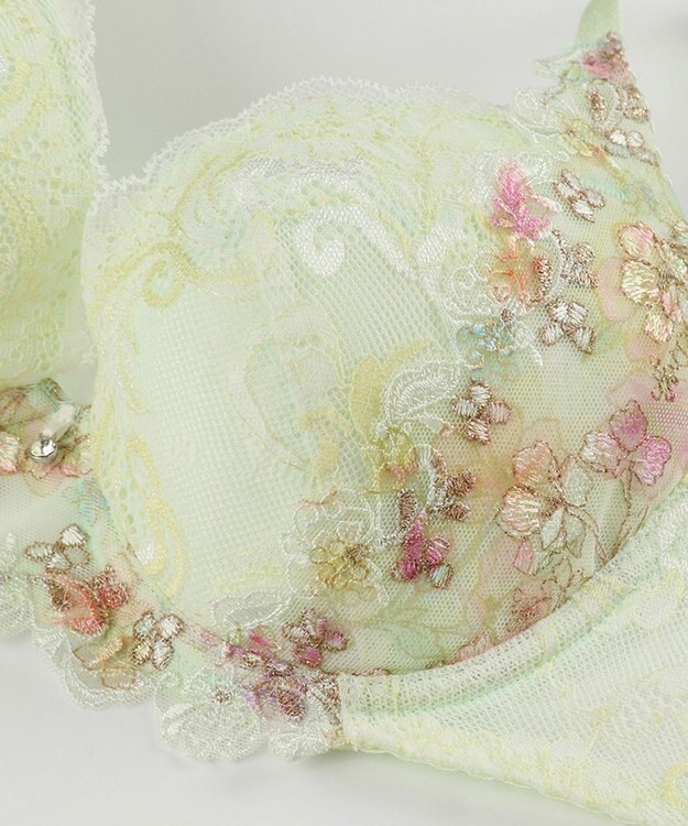 Wing ブラジャー Wing Lesiage 脇すっきりの着やせシルエット 背中の段差・脇のハミ肉軽減 【2920シリーズ】 Gカップまで対応 大きいサイズ ブラ PB2921 ウイング／ワコール グリーン