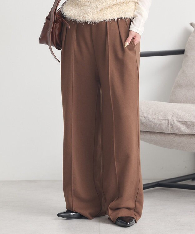 earth music&ecology センターシームタックスウェットパンツ Brown